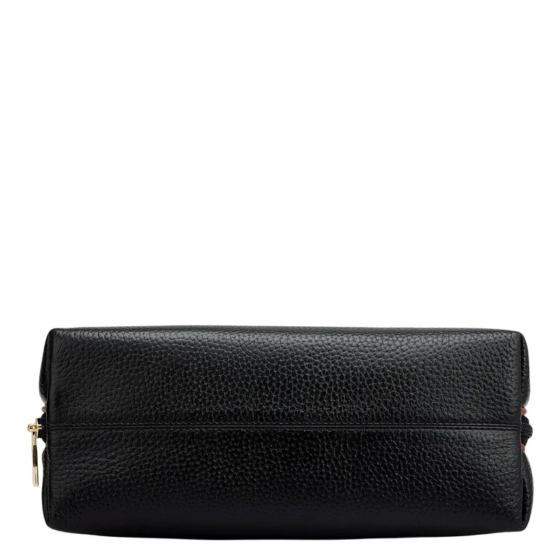 Da Milano Black Wax Leather Multi Pouch - Black  | Best Price UAE